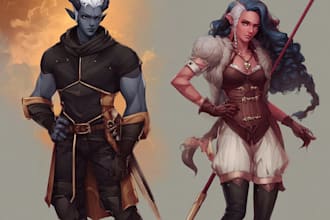 draw dnd character art and oc character