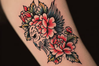 make you a cool engraving style blackwork tattoo design