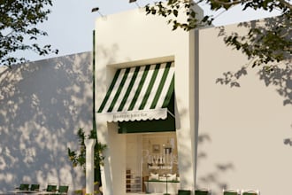 design modern coffee shop, beverage shop and storefront