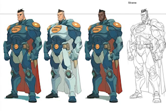 draw superhero character for you