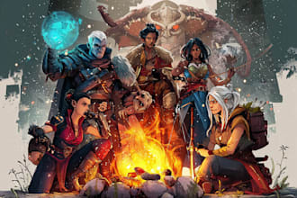 draw your dnd group party illustration
