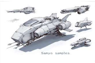 design spaceship concept art for you