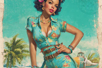create a pin up girl and pin up girl illustration