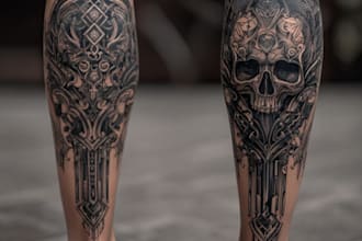 create a tattoo design for leg sleeve