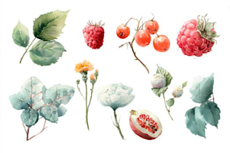 do botanical illustration of flower illustration logo