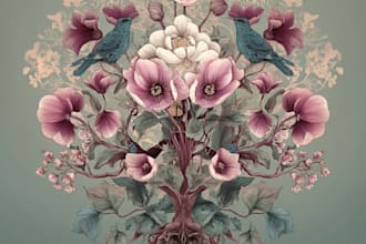 draw botanical illustration of logo for you