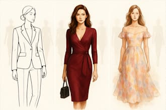 make a fashion or editorial illustration, sketch, commercial
