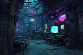 draw scifi or cyberpunk character portrait art