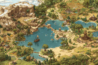 do a fantasy map illustration