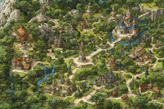 draw your fantasy map illustration arts