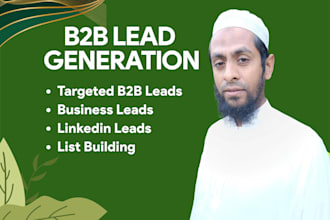 do b2b lead generation, data entry, web research and linkedin prospects