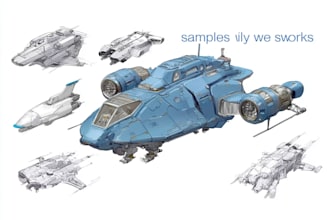 design spaceship concept art for you