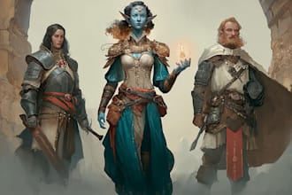 draw dnd character art and oc character