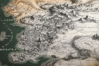 draw a professional top down fantasy map for you