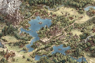 map fantasy map festival map illustration tourist