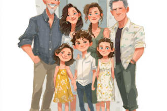 design colorful digital portraits of your family