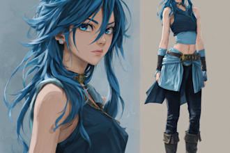 illustrate your character in the style of manga