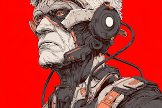 a sci fi character illustration or sci fi character
