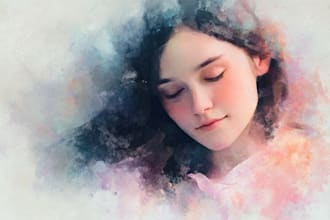 draw watercolor cartoon and illustration