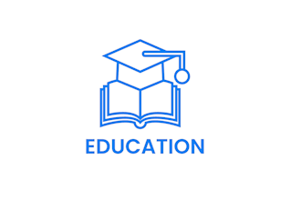 educational, courses, academy, training and learning logo