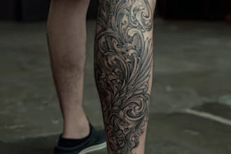 create a tattoo design for leg sleeve