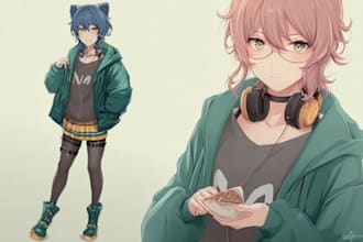 draw characters in cartoon or anime style