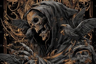 draw horror illustration dark art illustration metal artwork