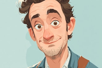 draw amazing vector cartoon portrait