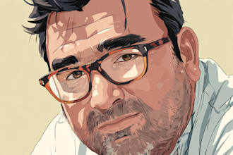 draw cartoon vector portrait with your face