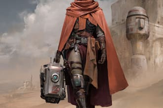 a sci fi character illustration or sci fi character