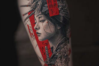 draw an oriental japanese tattoo