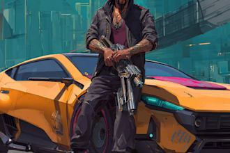 make a cyberpunk character art
