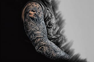 draw a professional tattoo sleeve design