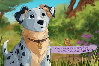 draw disney cartoon portrait of cat, dog or any pets