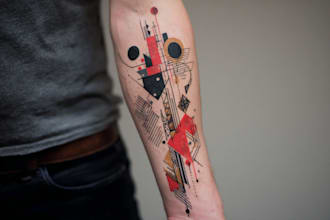 design abstract and geometric customized tattoo