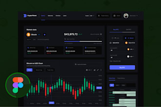 design modern crypto, blockchain, nft, and web3 website UI UX in figma