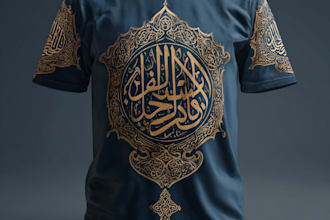 do a professional arabic and islamic graphic t shirt design