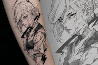 make anime tattoo design