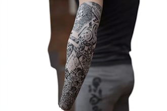 create sleeve tattoo design in geometric style
