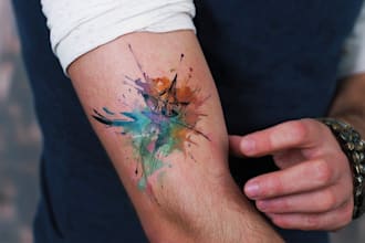 personalized watercolor tattoo design