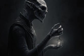 do mystical horror dark character  concept art or landscape