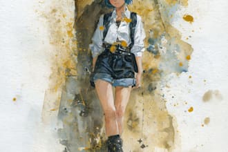 make your watercolor and gouache landscape illustration
