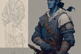 draw cool dnd character and fantasy concept art for you