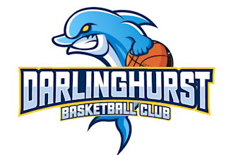 create a custom mascot dolphin basketball team logo design