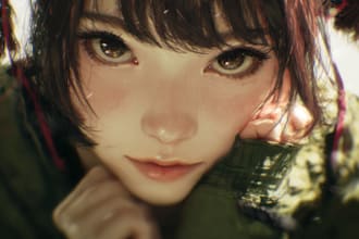 make a cute halfbody anime art oc fanart character