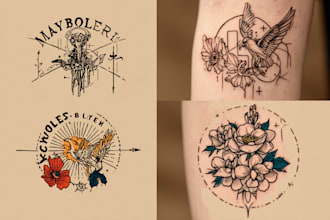 make a minimalist lineart tattoo design or illustration