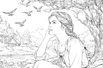 draw unique digital coloring book pages for children