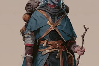 draw your dnd character art, fantasy concept art and oc