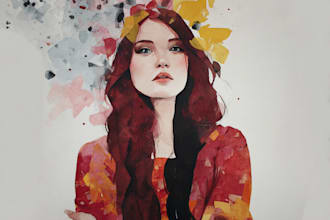 draw a watercolor pop art portrait