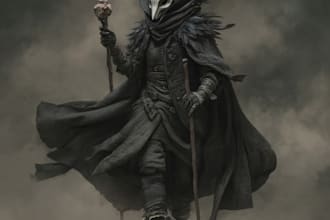draw dark, horror illustration for you